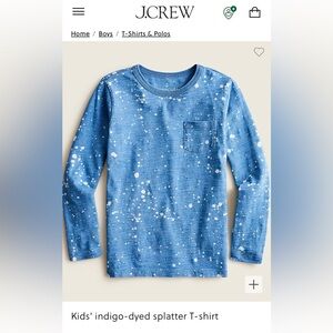 Kids Indigo-Dyed Splatter T-Shirt